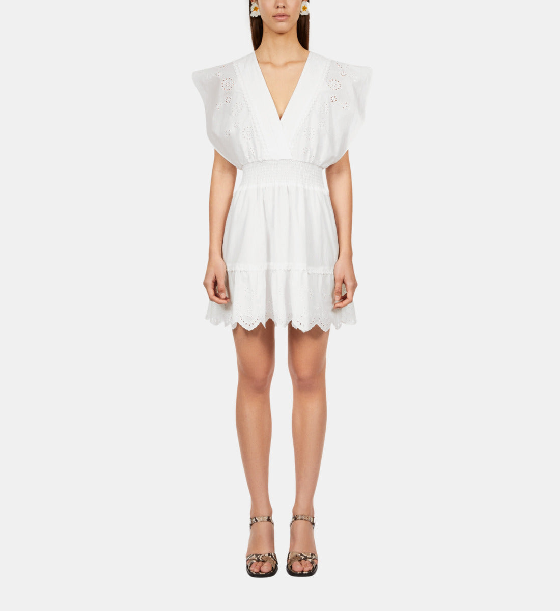 Short Dress In English Embroidery | Women | White