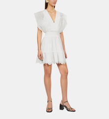 Short Dress In English Embroidery | Women | White