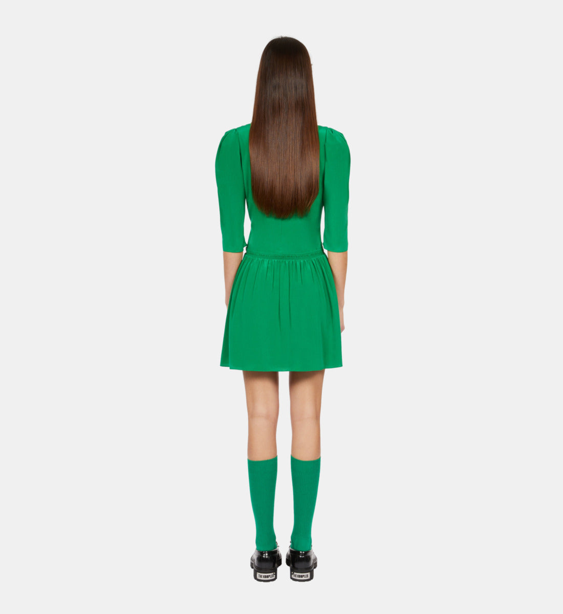 Short Dress With Shirring | Women | Green