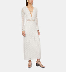 Long Guipure Dress | Women | White