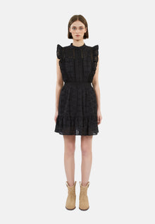 Short Dress In English Embroidery | Women | Black