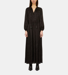 Long Snakeskin Jacquard Dress | Women | Black