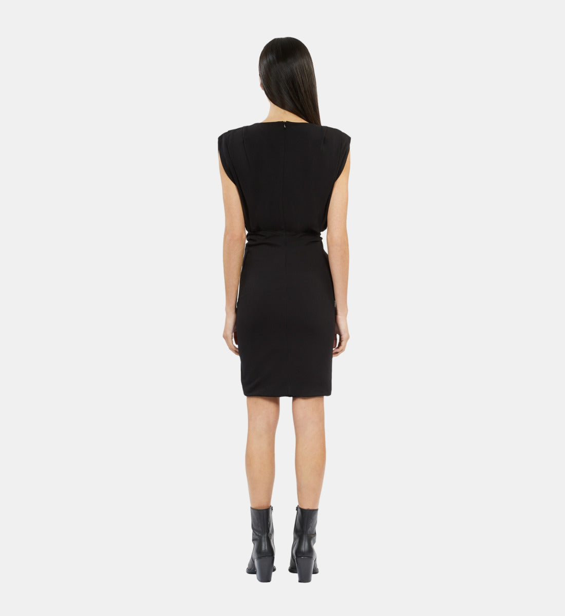 Short Dress With Shirring | Women | Black