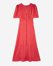 Red Long Dress With Buttoning | Women | Rubis