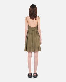 Short Silk Dress | Women | Khaki