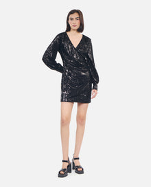 Short Sequin Dress | Women | Black