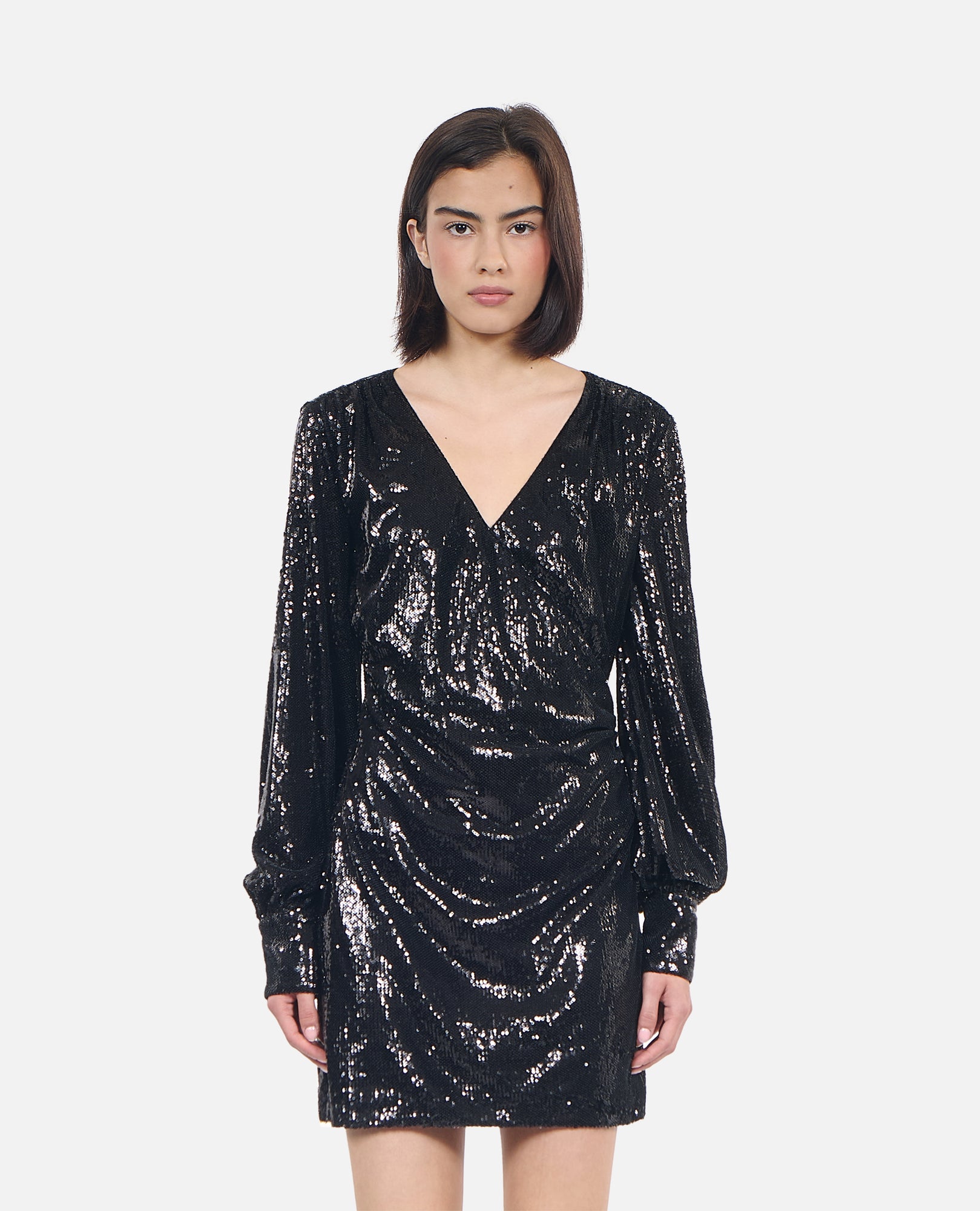 Short Sequin Dress | Women | Black