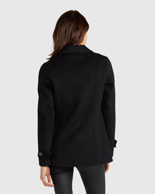 Women | Forget You Wool Blend Military Peacoat | Black
