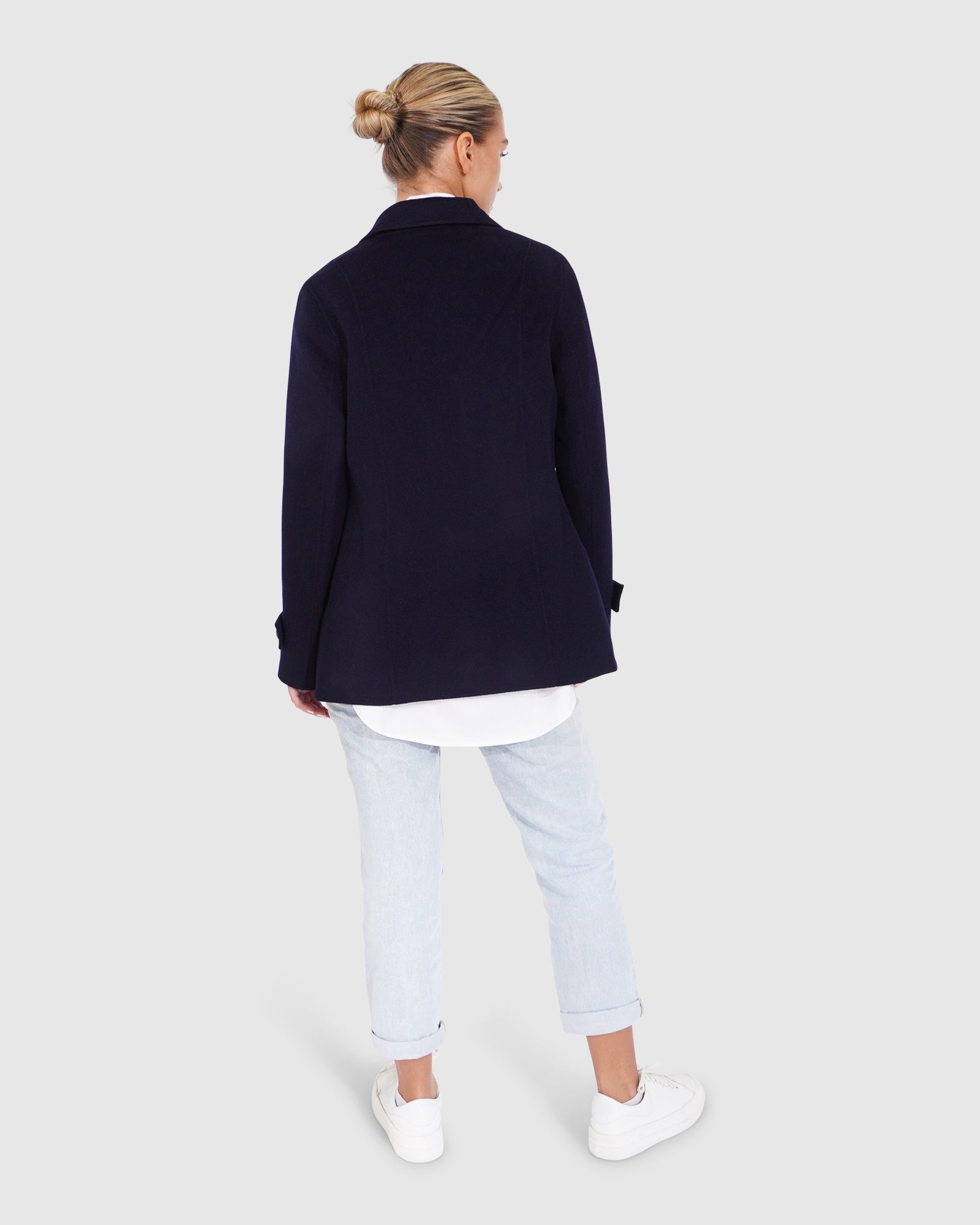 Women | Forget You Wool Blend Military Peacoat | Navy