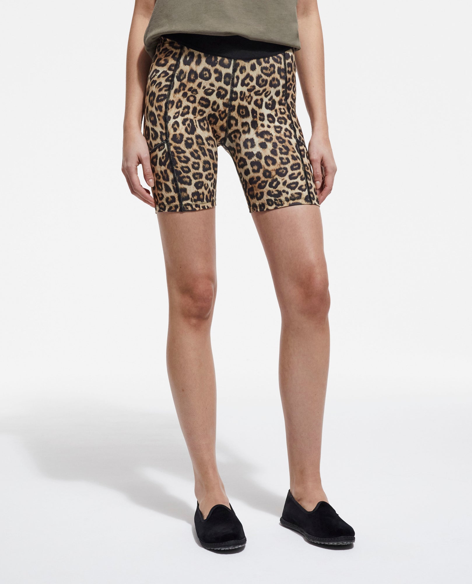 Print Technical Cycling Shorts | Women | Leopard