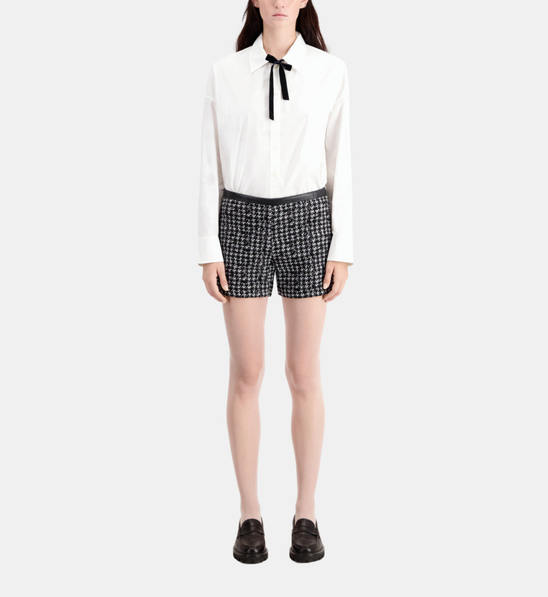 Tweed Shorts | Women | Black x White