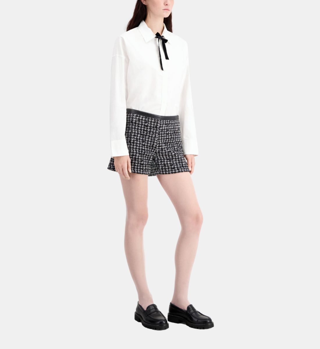 Tweed Shorts | Women | Black x White