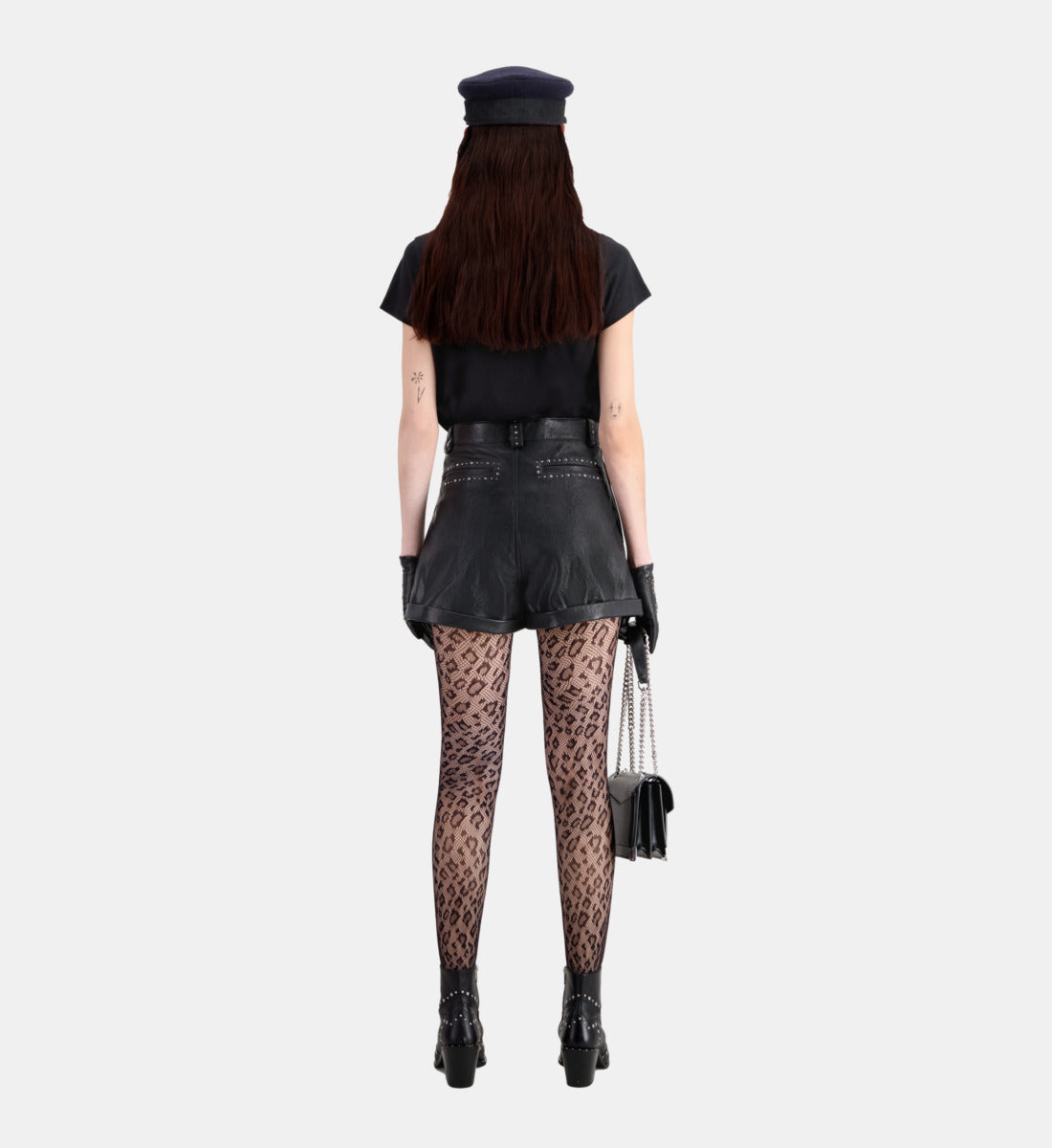 Leather Shorts With Studs | Women | Black