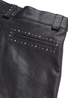 Leather Shorts With Studs | Women | Black