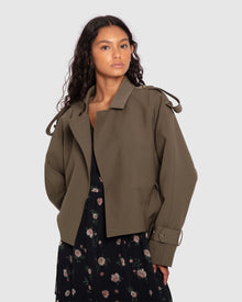 Women | Fast Car Cropped Trench | Military