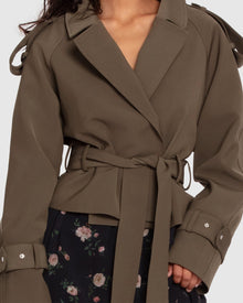 Women | Fast Car Cropped Trench | Military