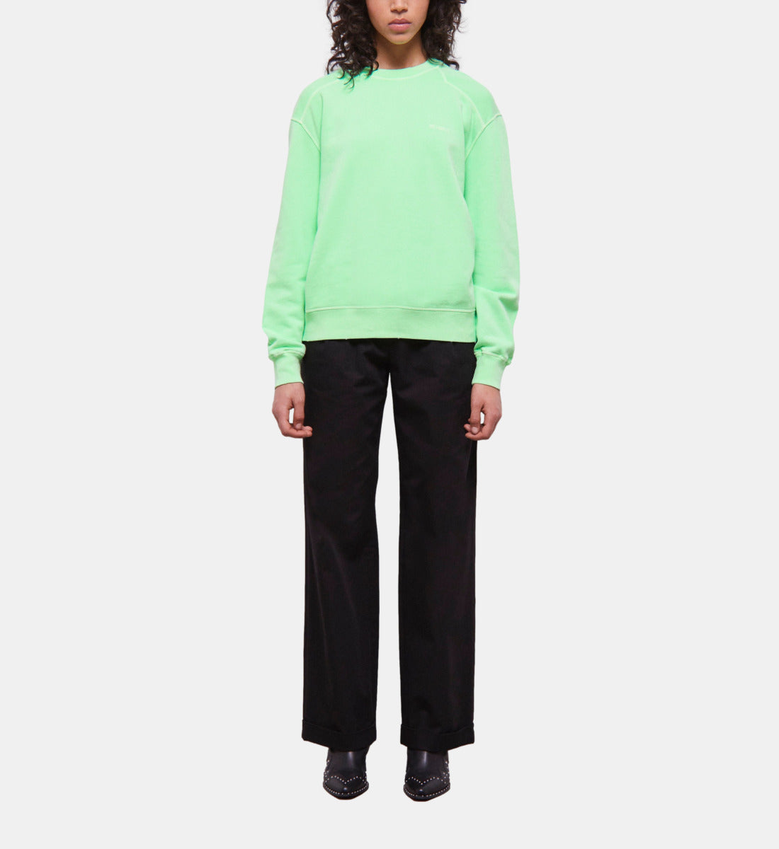 Fluorescent Green Sweatshirt With Logo | Women | Vert Fluo