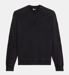 Sweatshirt With Western-Style Embroidery | Women | Black Washed