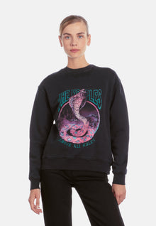 Sweatshirt With Cobra Serigraphy | Women | Black Washed