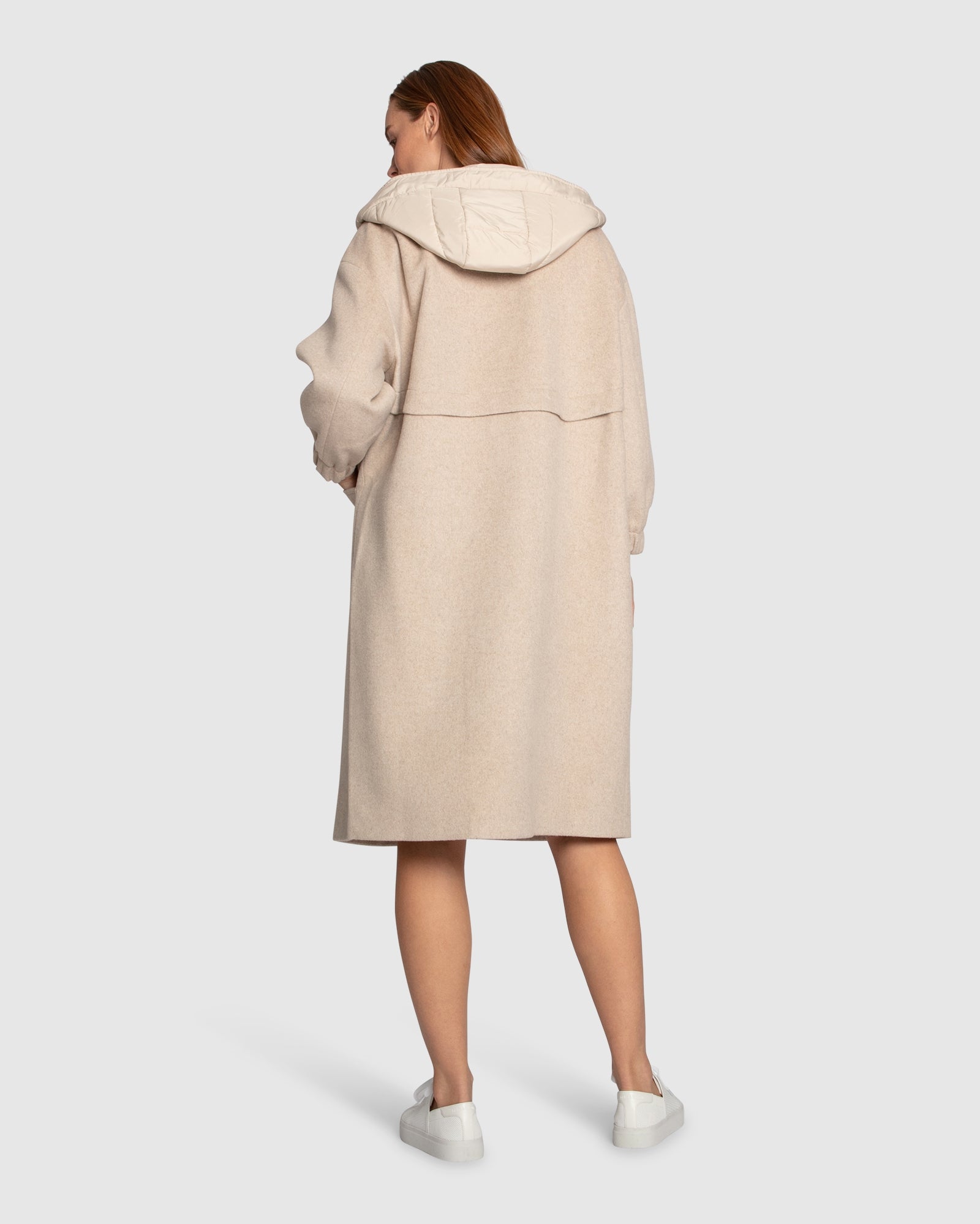 Women | Fantasy Land Wool Blend Hooded Coat | Sand