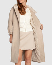 Women | Fantasy Land Wool Blend Hooded Coat | Sand