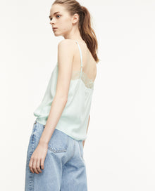 Flowing Green Camisole With Lace | Women | Mint