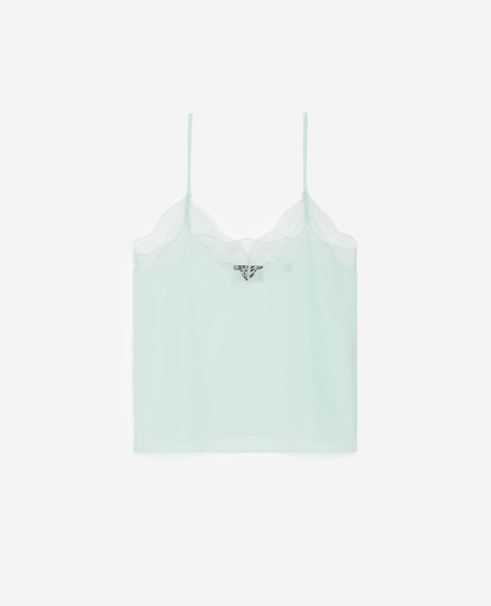 Flowing Green Camisole With Lace | Women | Mint