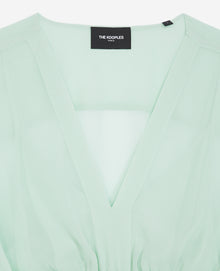 Flowing Green Top With Frills | Women | Mint