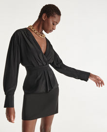 Flowing Draped Top | Women | Black