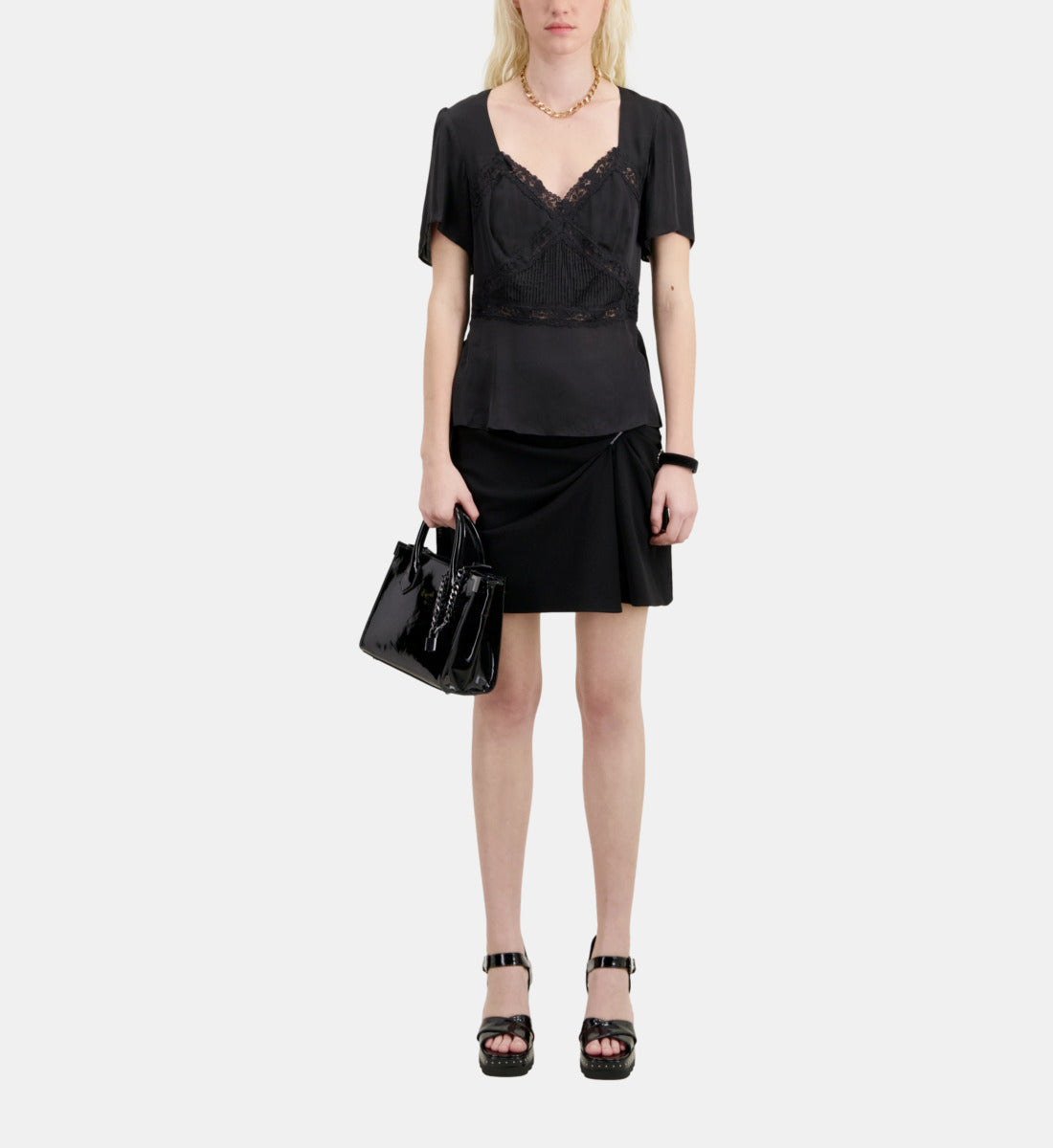 Top With Lace Details | Women | Black