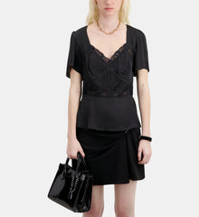 Top With Lace Details | Women | Black