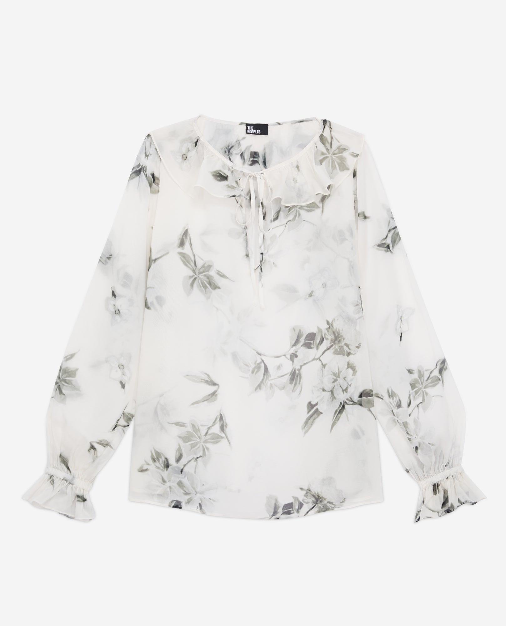 Printed Top With Ruffles | Women | Ecru