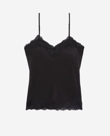 Silk Camisole With Lace Details | Women | Black