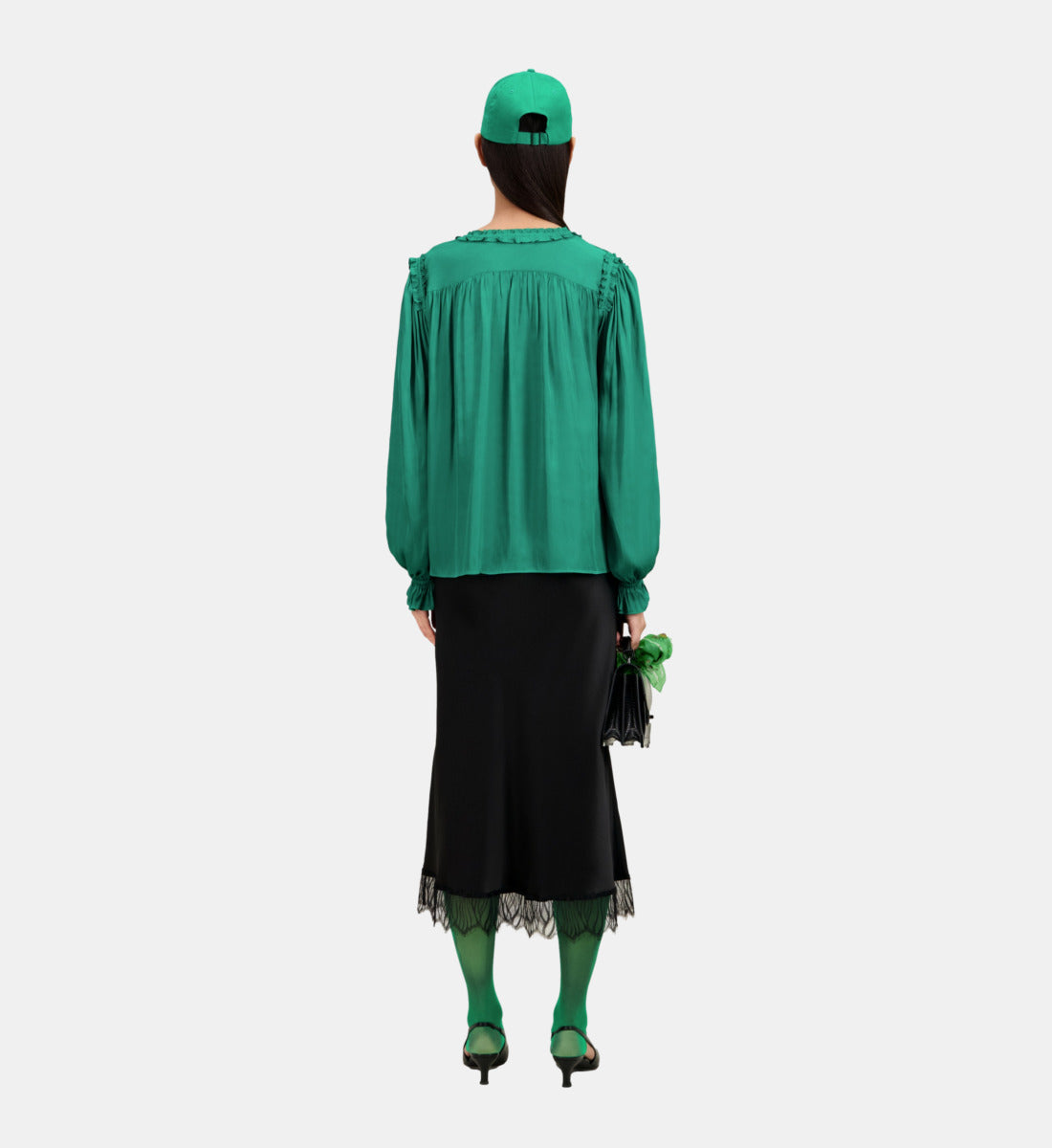 Top With Shirring | Women | Green