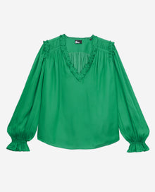 Top With Shirring | Women | Green