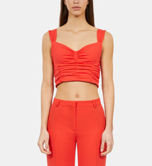 Short Top With Draping | Women | Red