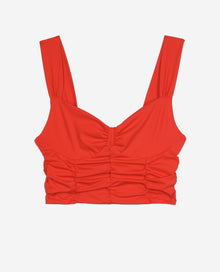 Short Top With Draping | Women | Red