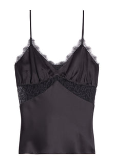 Silk Camisole With Lace | Women | Black