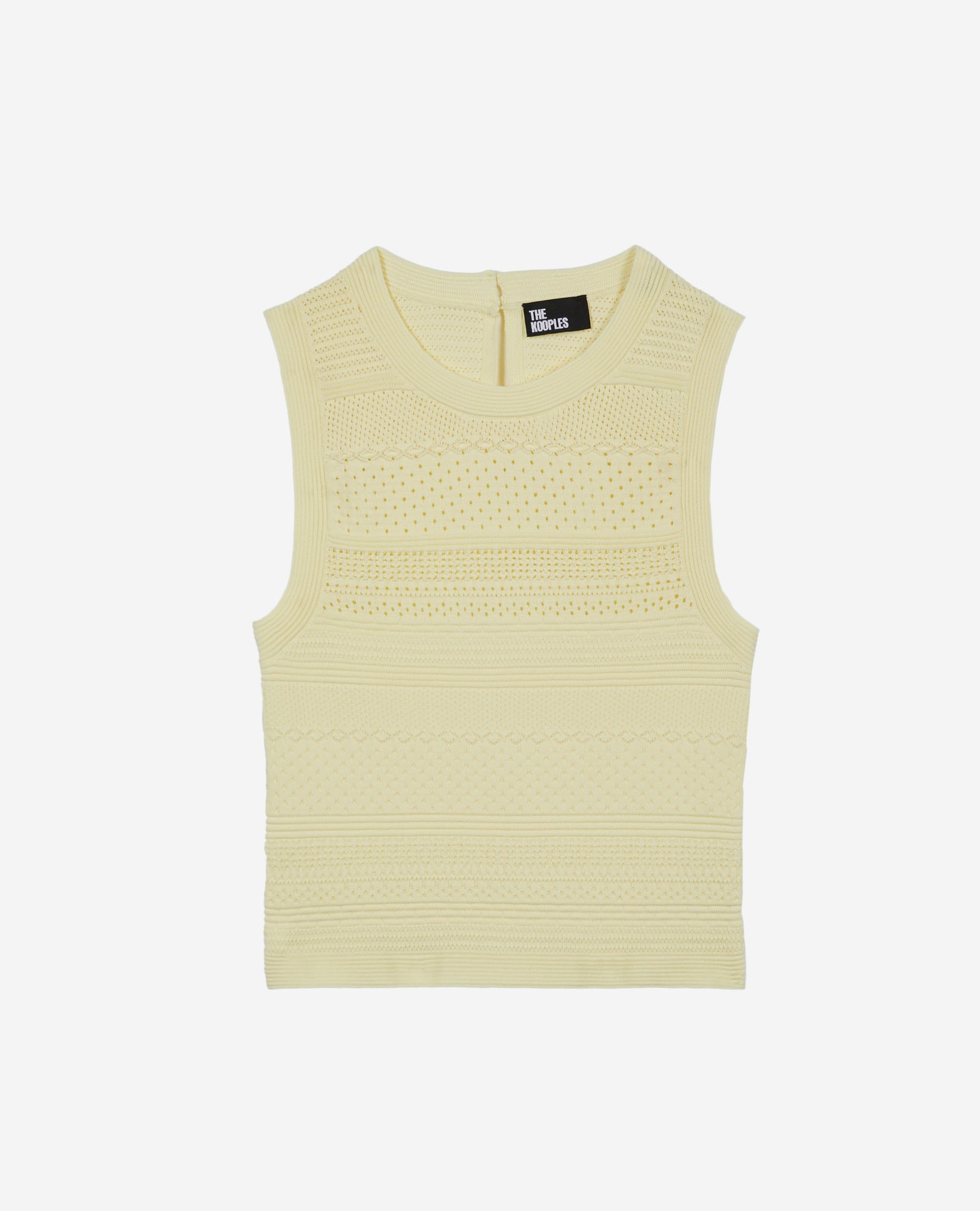 Short Light Openwork Knit Top | Women | Bright Yellow