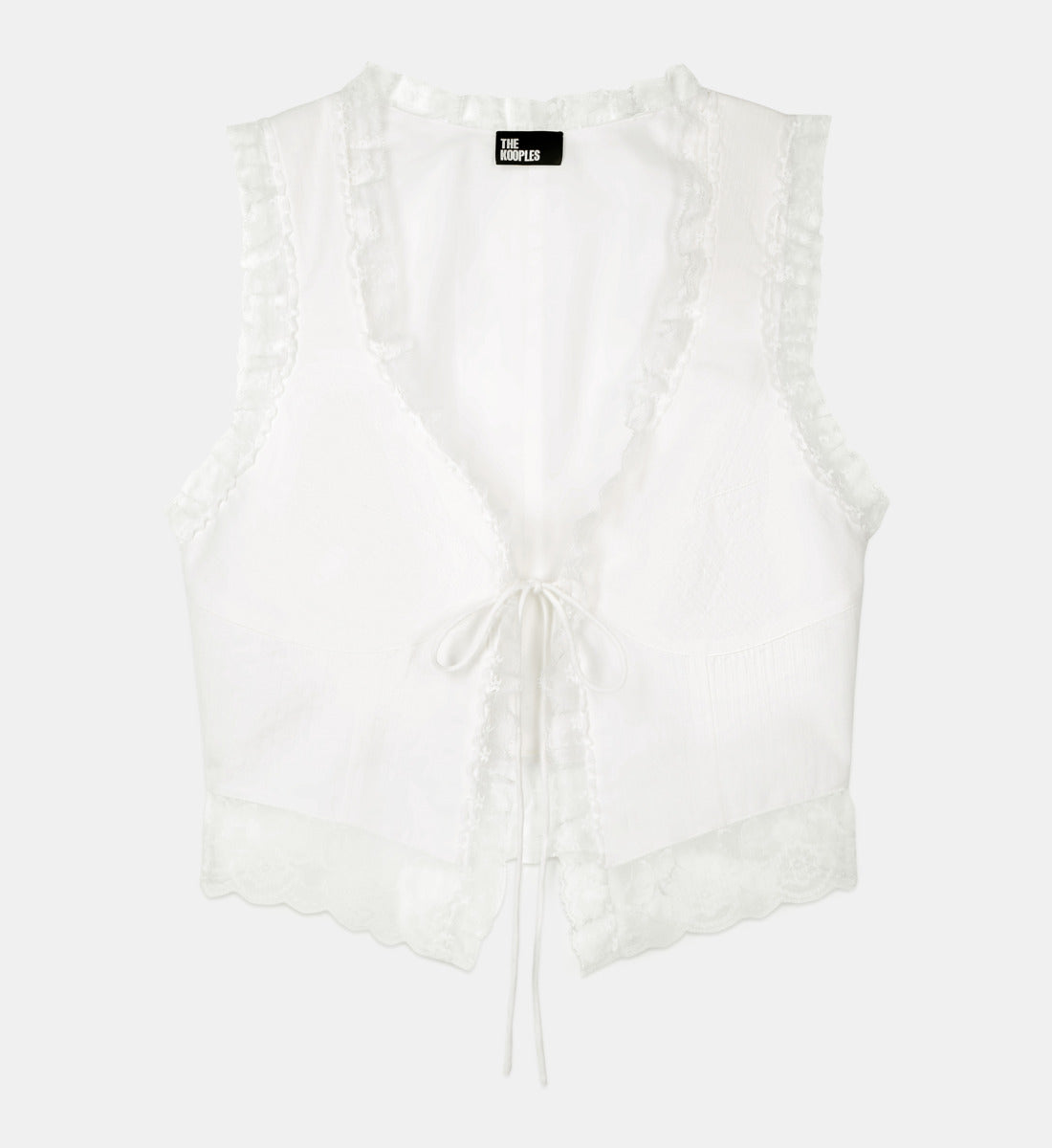 Sleeveless Top With Lace | Women | Ecru