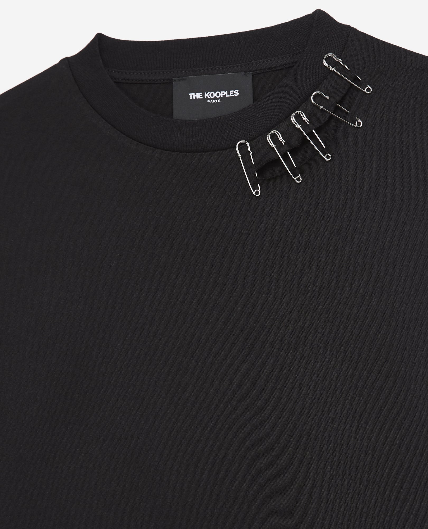 Cotton T-Shirt With Pins | Women | Black