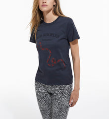 Black T-Shirt With Screen Print | Women | Stone