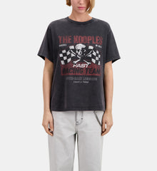 T-Shirt With Racing Skull Serigraphy | Women | Black Washed