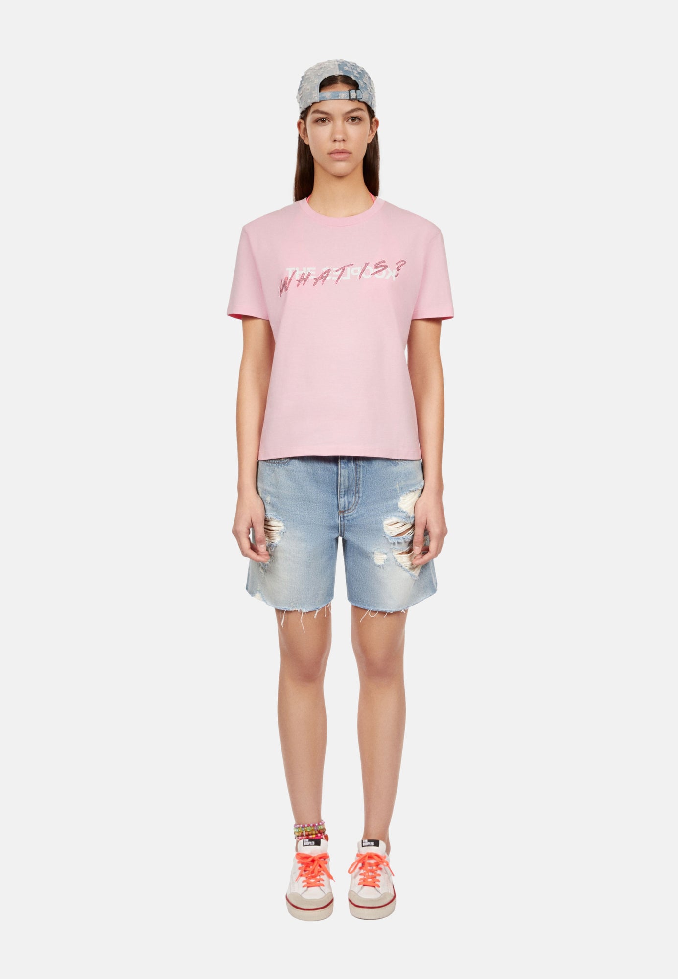 What Is T-Shirt With Rhinestones | Women | Powder Pink