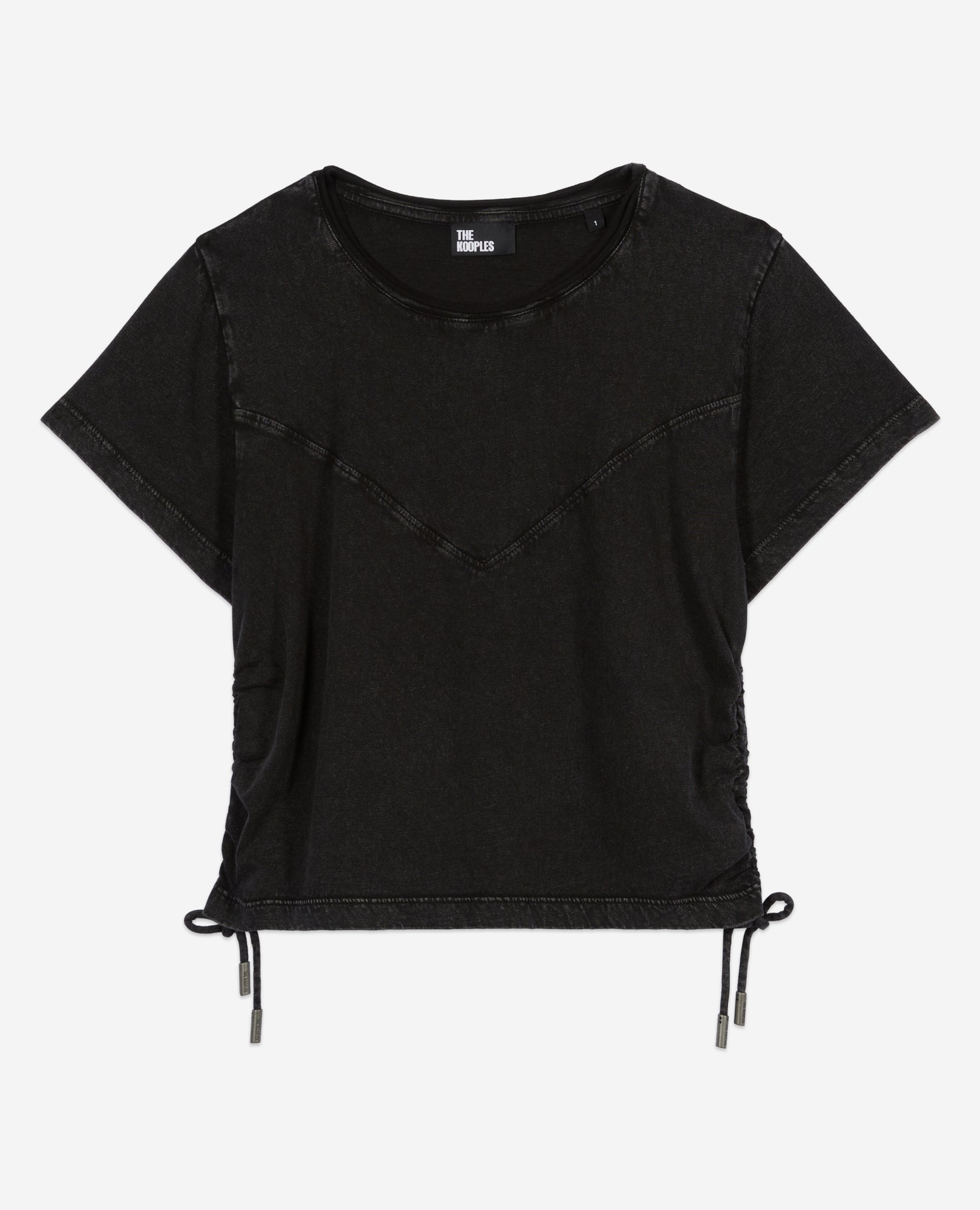 T-Shirt With Lacing | Women | Black Washed