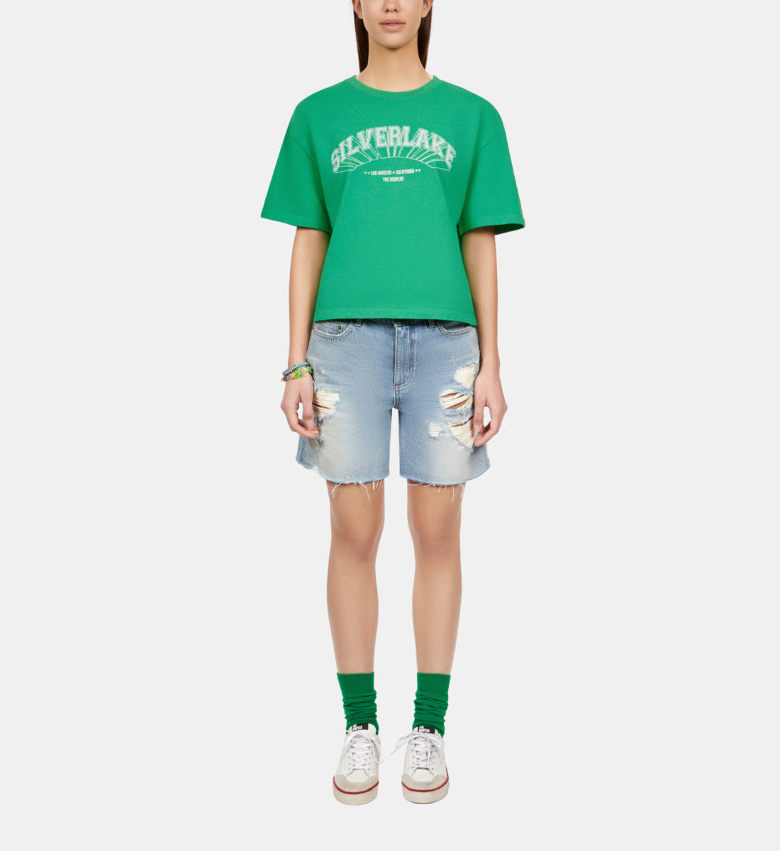 Light T-Shirt With Silverlake Serigraphy | Women | Green