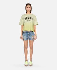 Gradient T-Shirt With Venice Serigraphy | Women | Bright Yellow