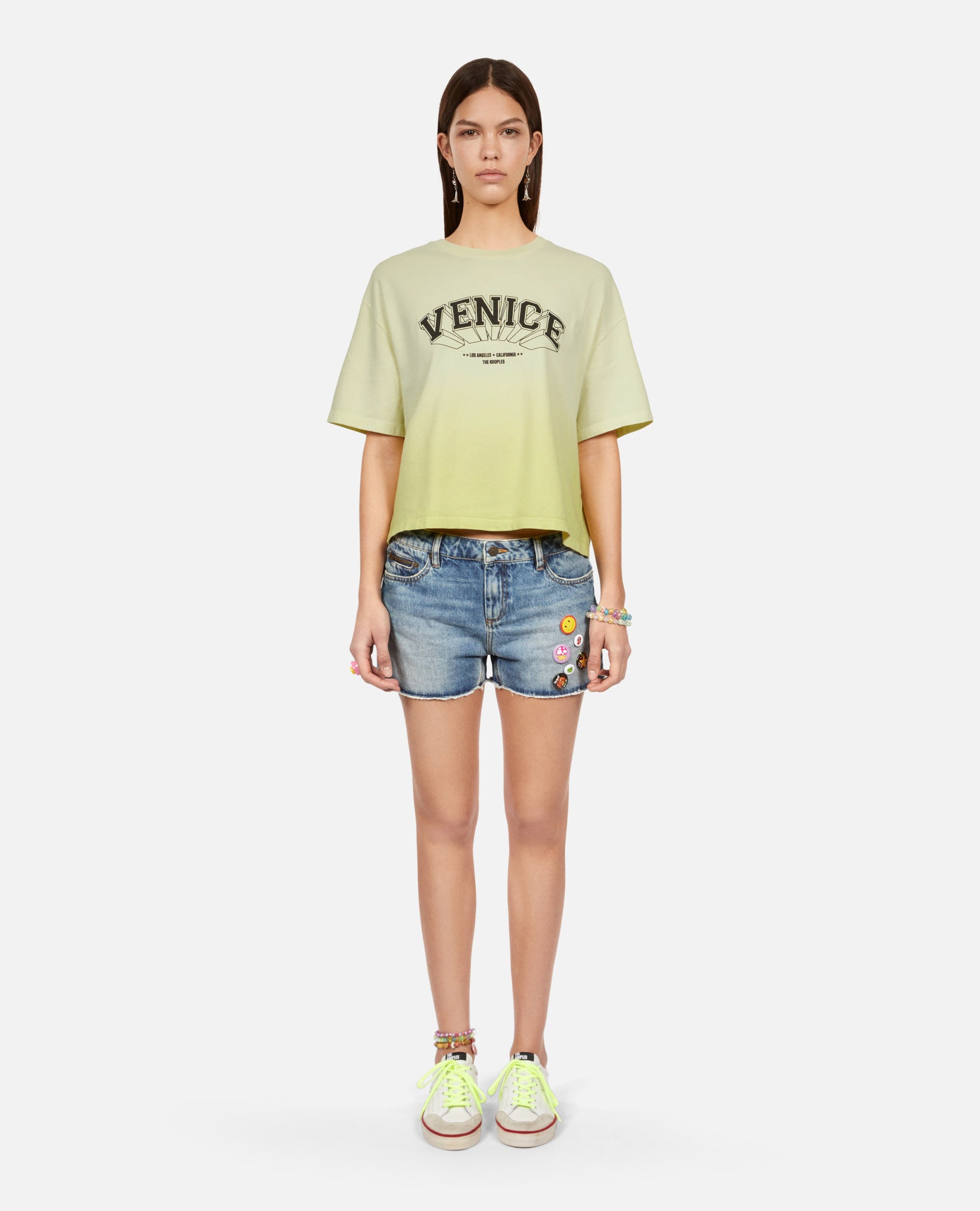 Gradient T-Shirt With Venice Serigraphy | Women | Bright Yellow