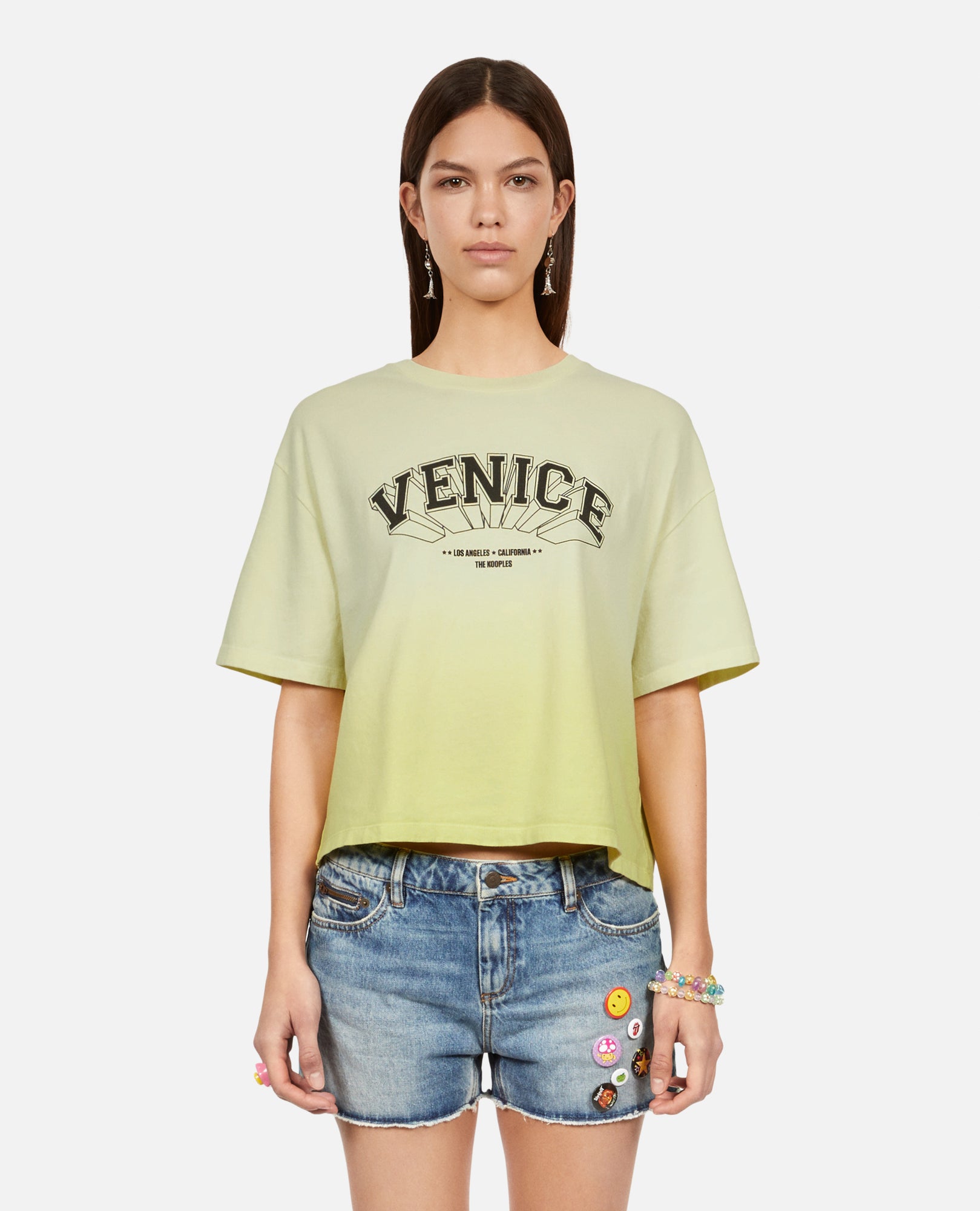 Gradient T-Shirt With Venice Serigraphy | Women | Bright Yellow