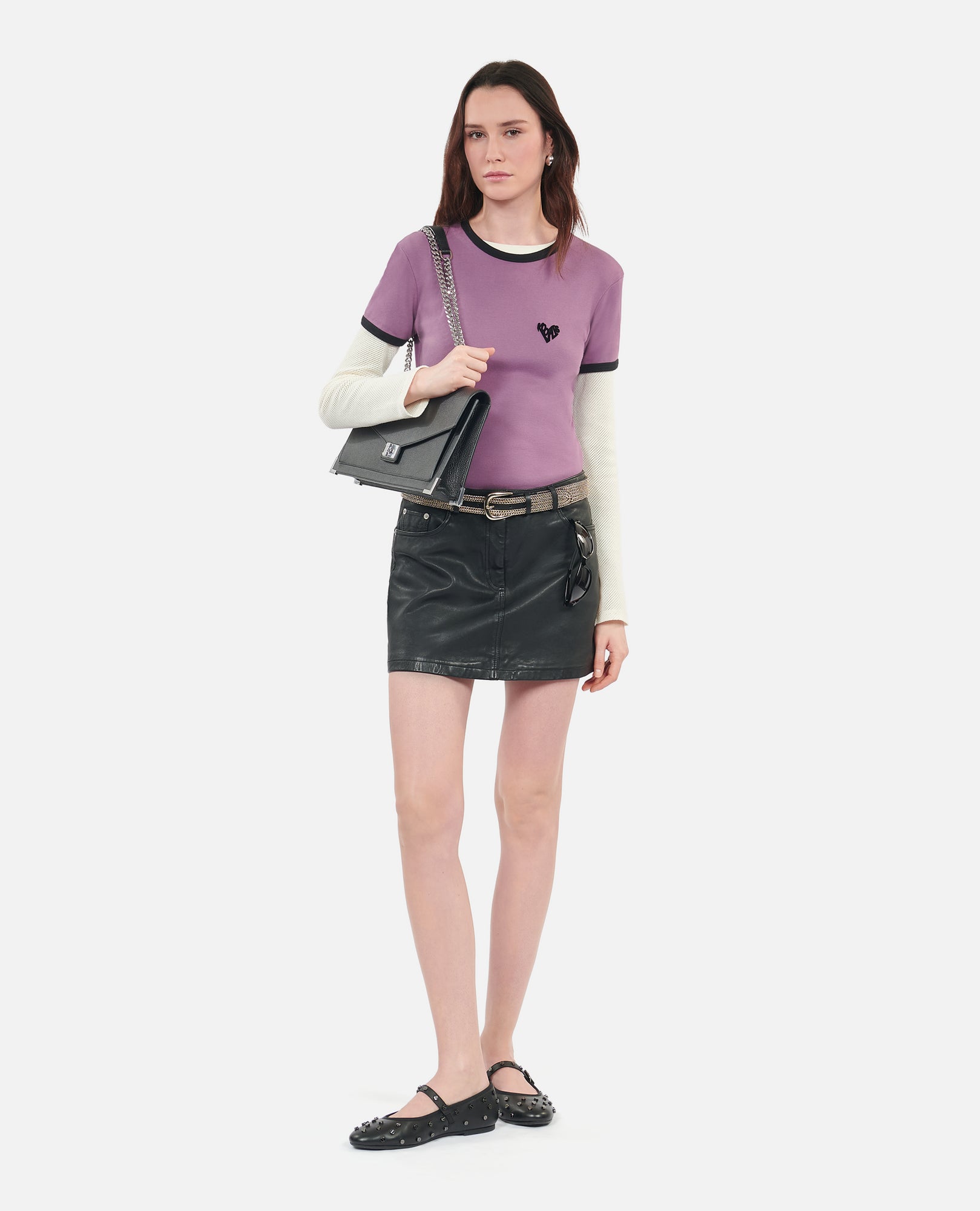 Purple Kooples Heart T-Shirt | Women | Prune